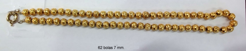 Producto Collar bolas de filigrana oro 7mm